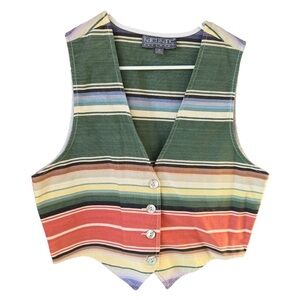 Karen Kane Vintage Southwest Serape Stripe Trendy Vest